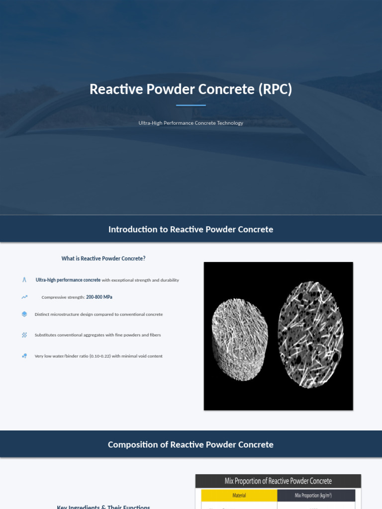 Reactive Powder Concrete (RPC) | PDF | Concrete | Materials