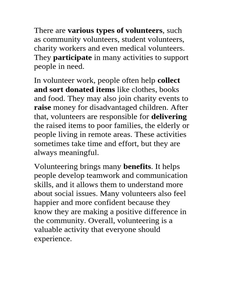 Benefits of Volunteering Explained | PDF