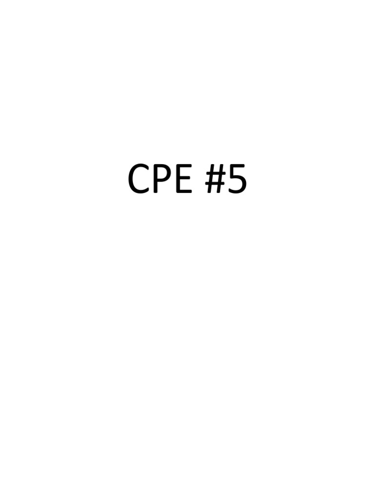 Cpe 5 | PDF