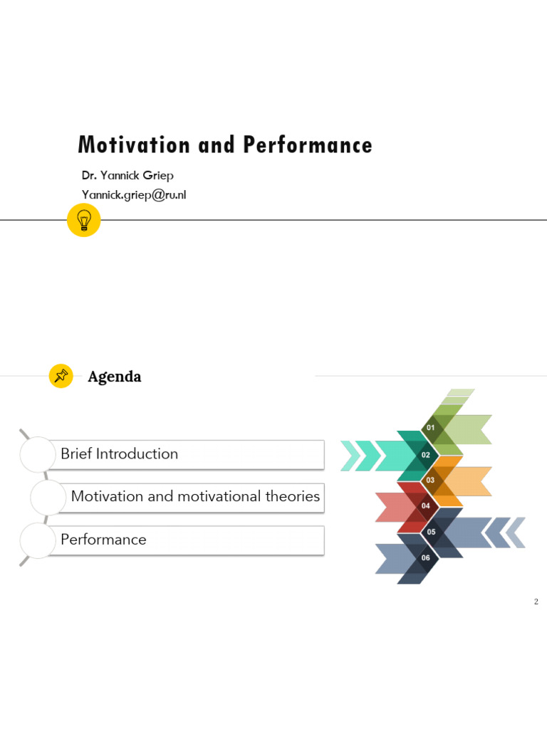 Lecture 6 - Motivation & Performance | PDF | Motivational | Motivation