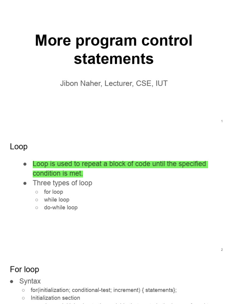 C Programming: Control Statements Explained | PDF