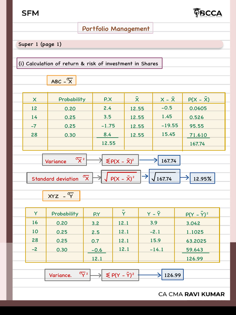 Portfolio Management: Risk and Return Analysis | PDF | Capital Asset ...