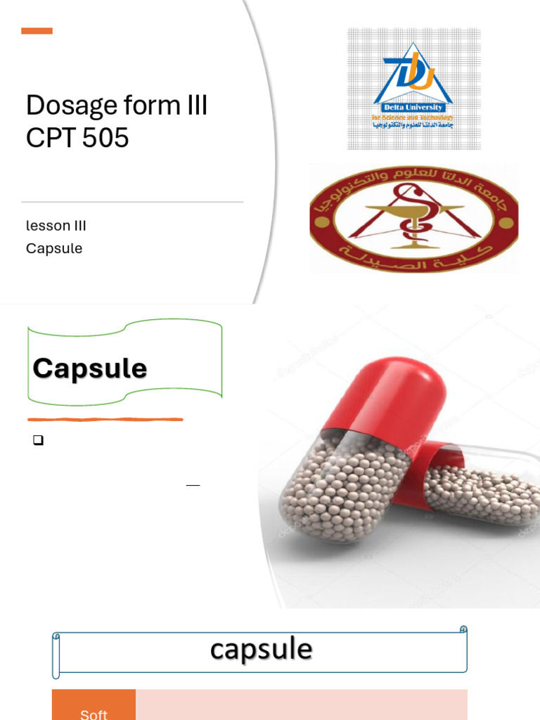 Dosage Form III CPT 505 | PDF | Pharmacology | Pharmaceutical Sciences