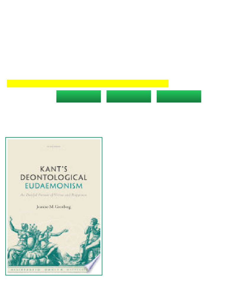 (Ebook) Kant's Deontological Eudaemonism: The Dutiful Pursuit of Virtue ...