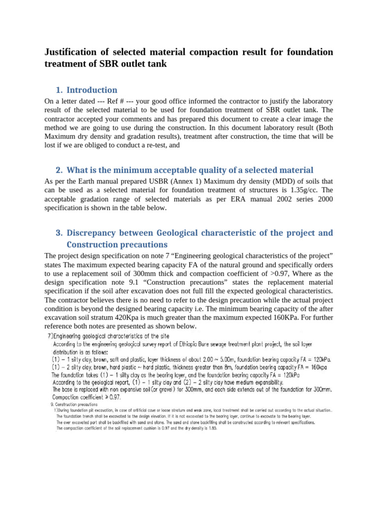 Selected Material Justification Draft | PDF | Soil