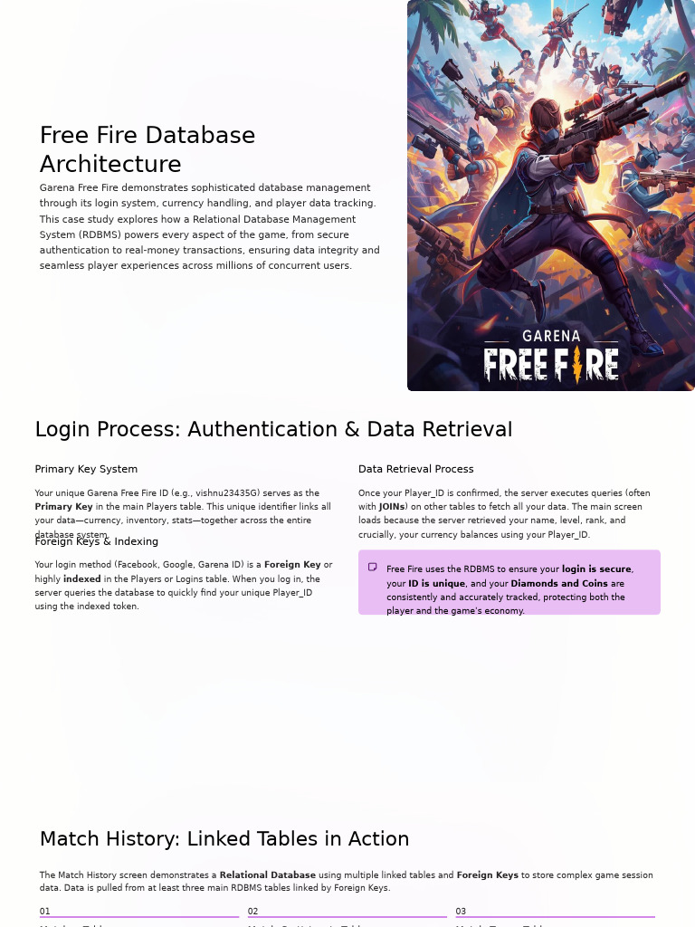 Free Fire Database Architecture Explained | PDF | Relational Database ...
