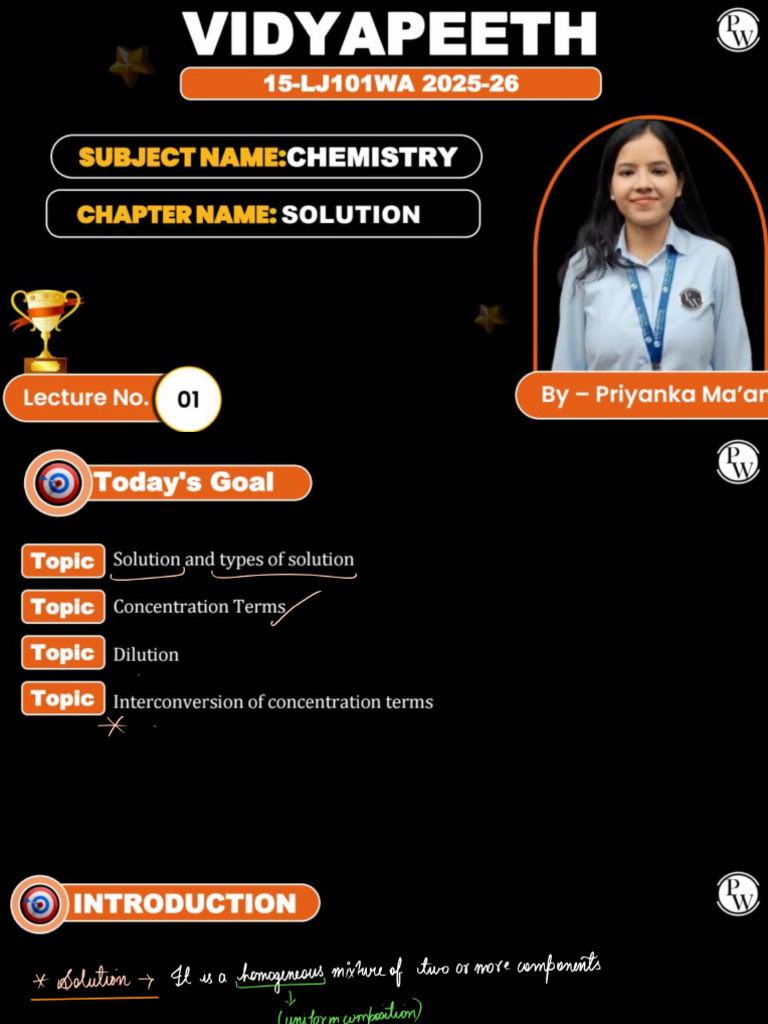 Solutions - 01 - Class Notes - 15-LJ101WA 2025 | PDF