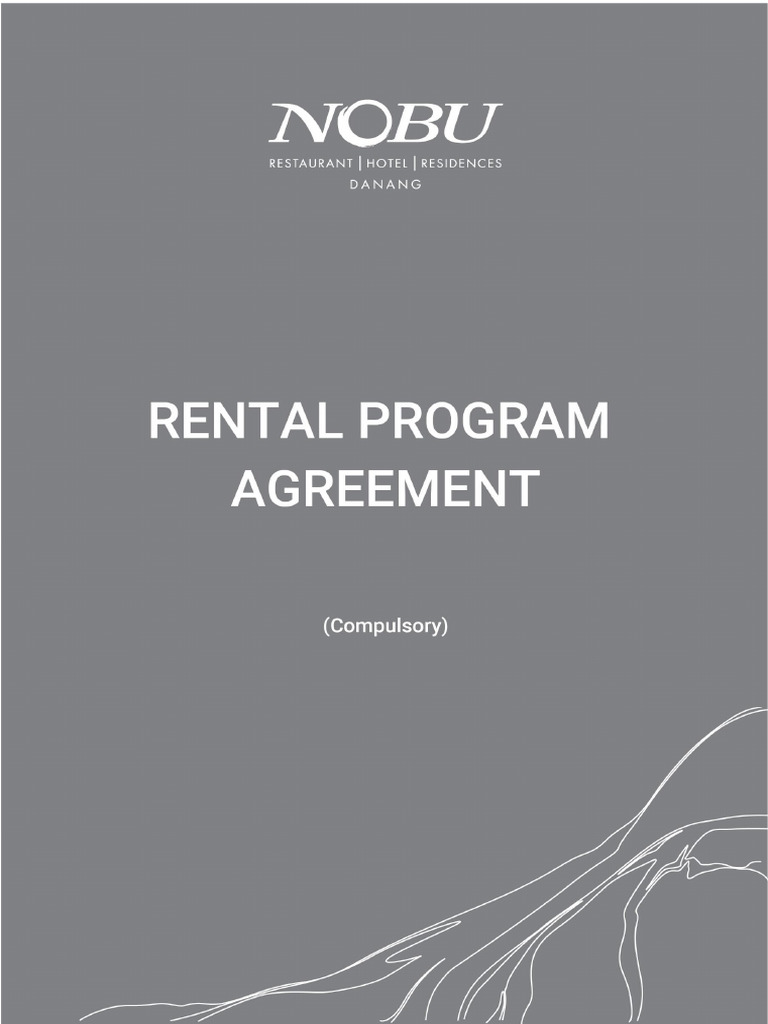 Rental Program Agreement Overview | PDF | Renting | Lease