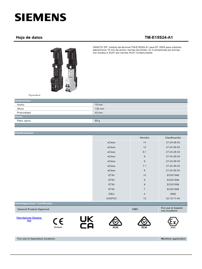 Módulo TM-E15S24-A1 para ET 200S | PDF