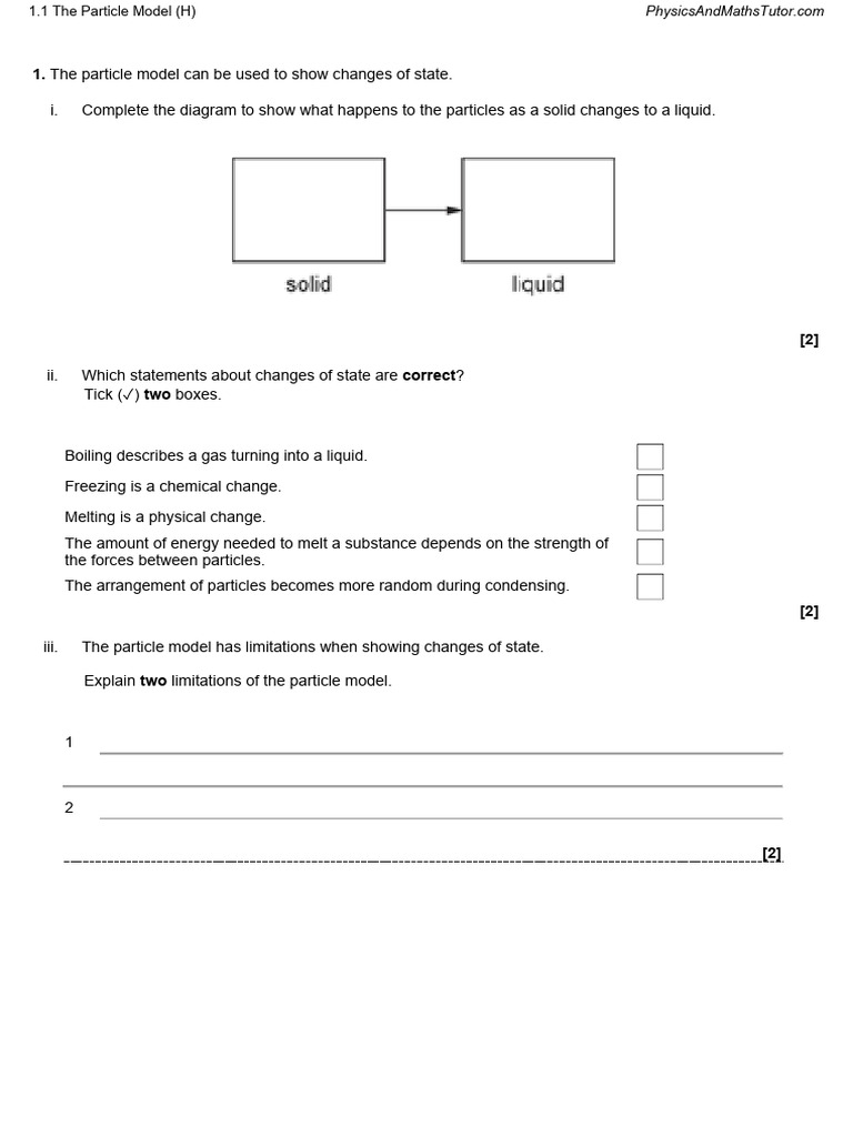 Understanding Particle Model Changes | PDF | Gases | Liquids