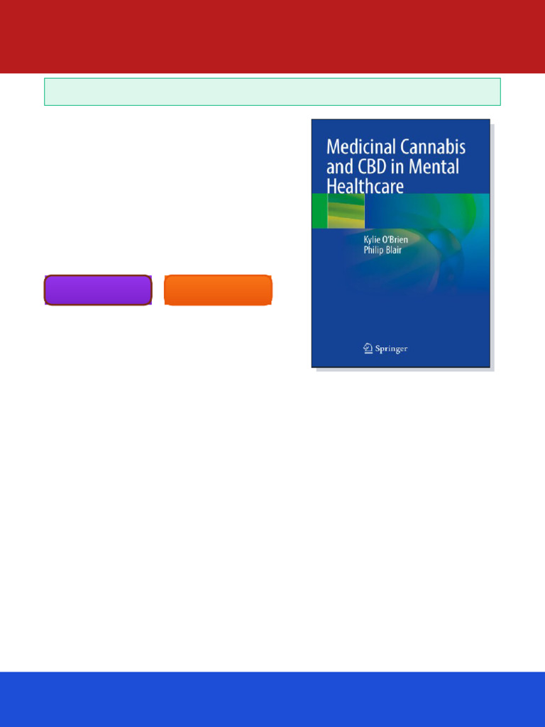 Medicinal Cannabis and CBD in Mental Healthcare 1st Edition Kylie O ...