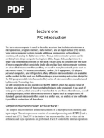 Lecture One PIC Introduction: Simplest Microcontroller Architecture: (CPU)