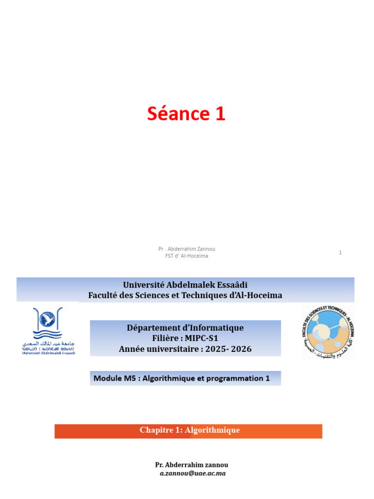 Introduction à l'Algorithmique et Programmation | PDF | Variable ...