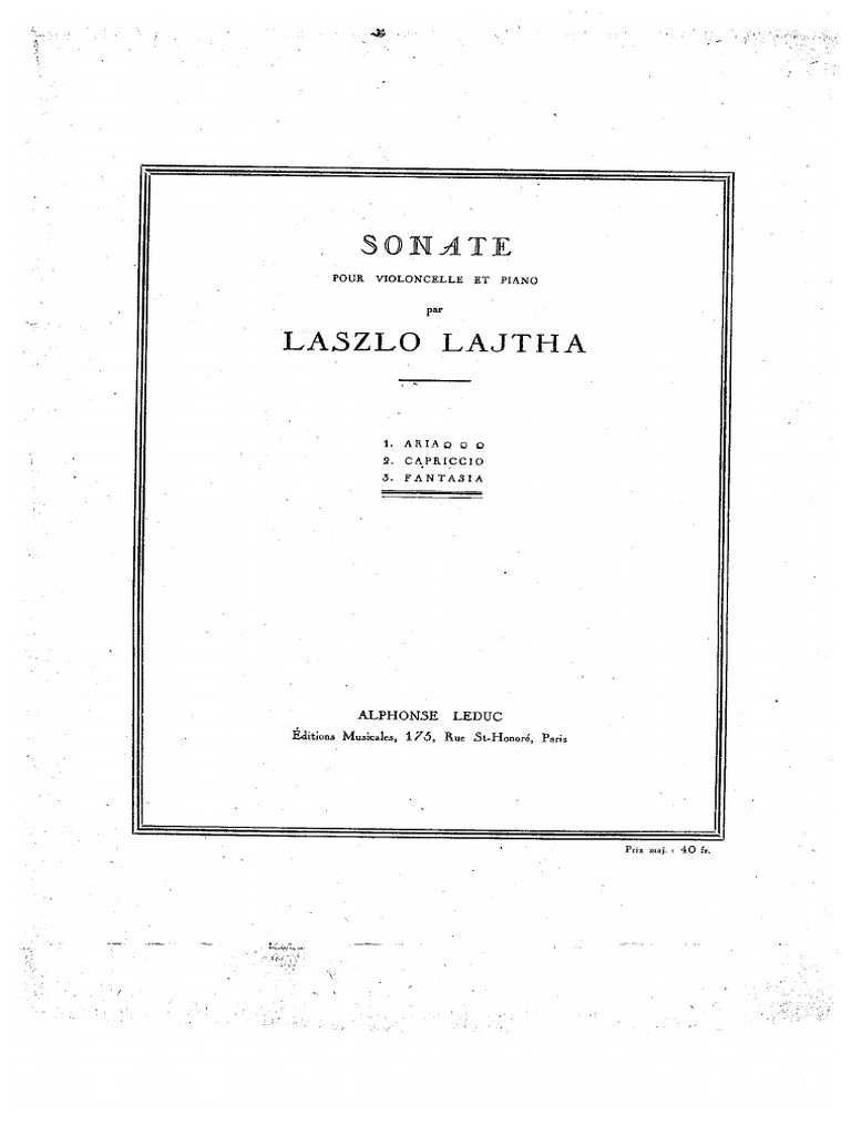 Lajtha - Gordonka-Zongora Szonáta | PDF