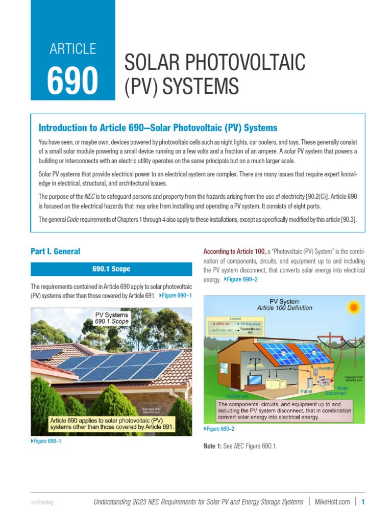 2023 NEC Solar PV System Guide | PDF | Photovoltaic System | Photovoltaics