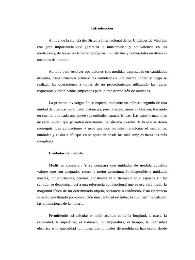 Unidades de Medida en el Sistema Internacional | PDF | Peso | Masa