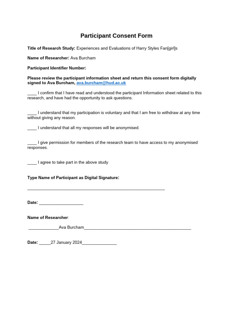 Participant Consent Form | PDF