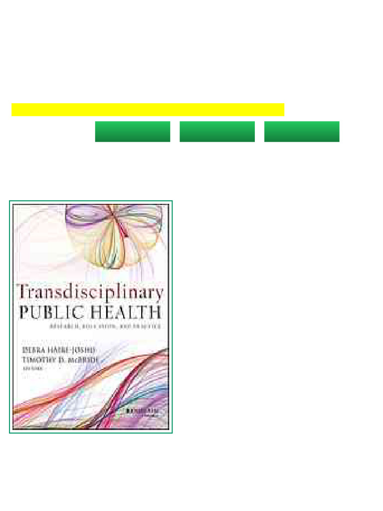 Transdisciplinary Public Health Research Education and Practice 1st Ed ...