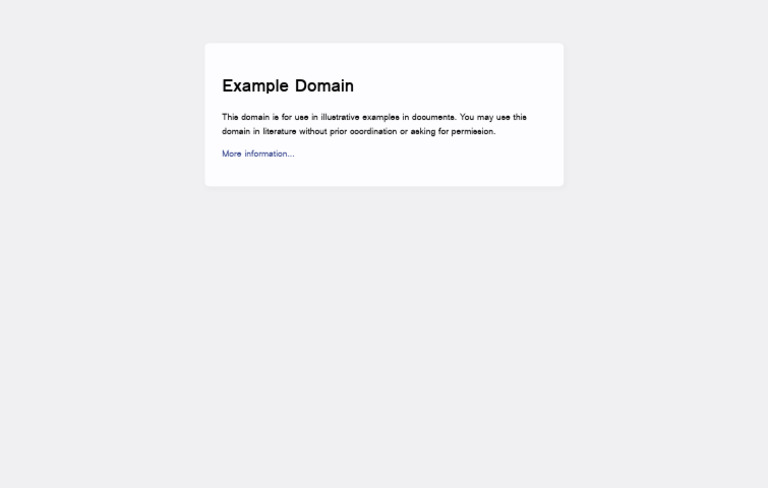 Example Domain for Illustrative Use | PDF
