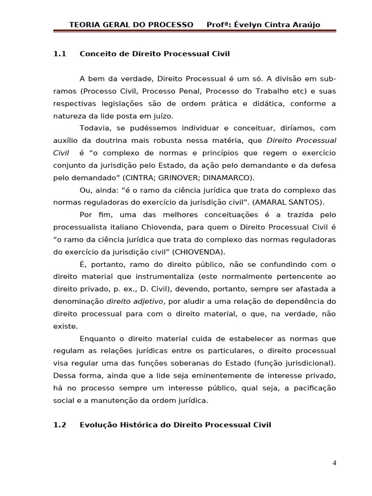 Teoria Geral do Processo Civil | PDF | Processo civil | Direito Processual
