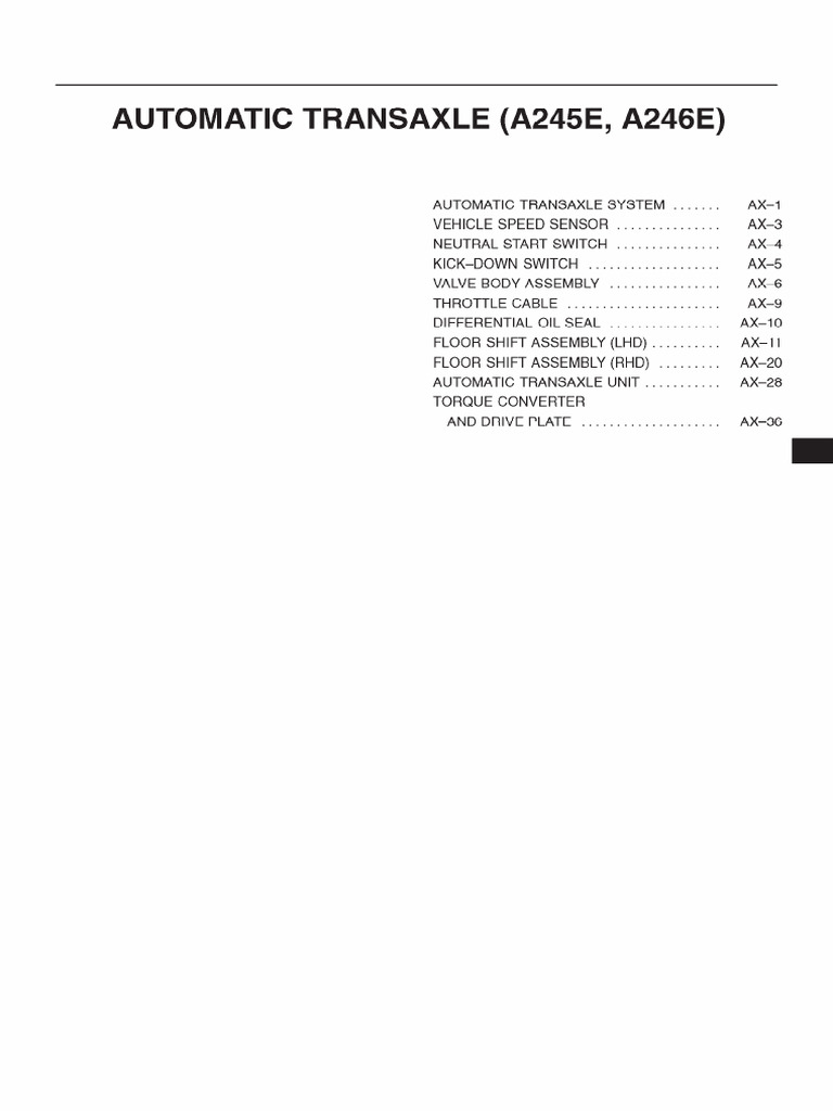 12 a245e, A246e Automatic Transaxle | PDF