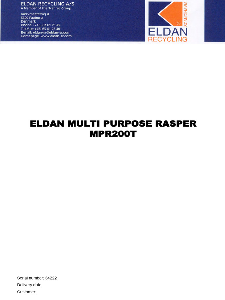ELDAN MPR200T Rasper Manual | PDF | Knife | Screw