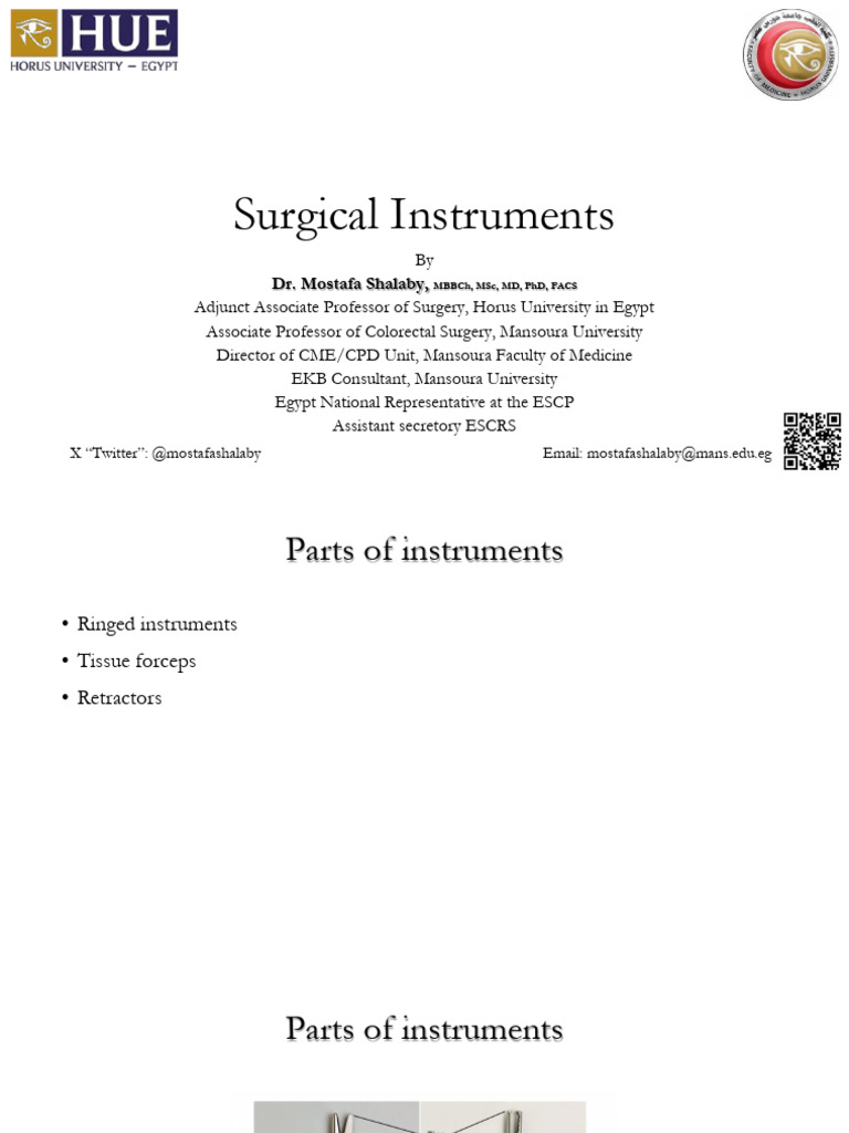 Surgical Instruments Overview and Uses | PDF | Surgical Suture | Surgery