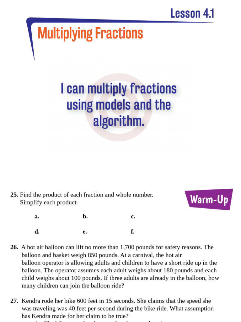 Fraction Multiplication and Problem Solving | PDF | Discrete ...