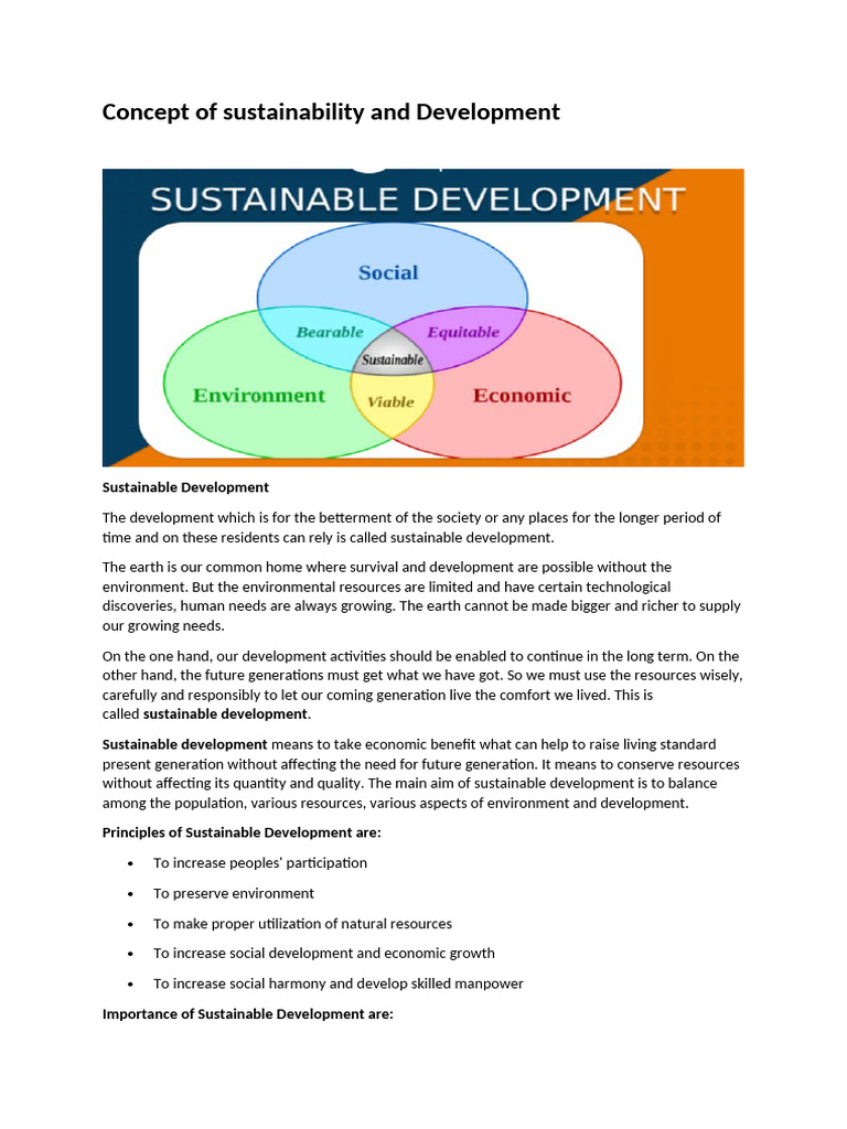 Concept of Sustainability and Development-4 | PDF
