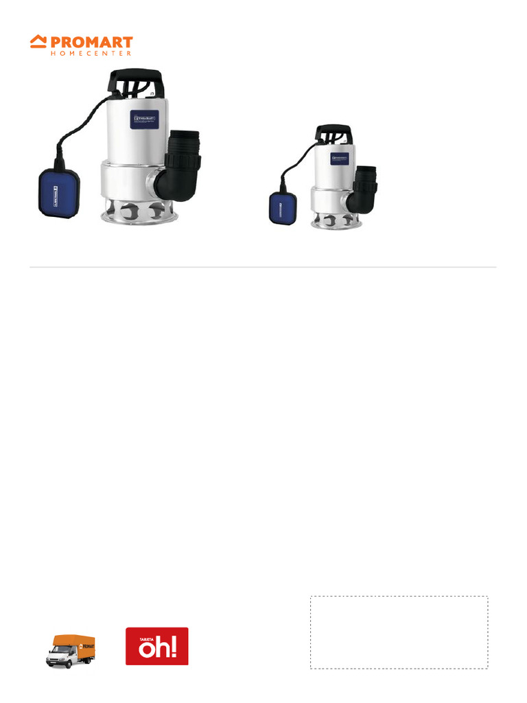 Bomba Sumergible Toolcraft 1 Hp 8m | PDF