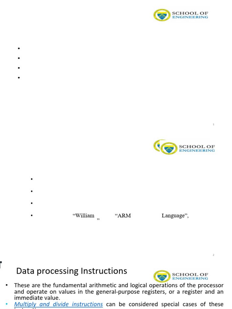 ARM Assembly Language Data Processing | PDF | Computing | Office Equipment