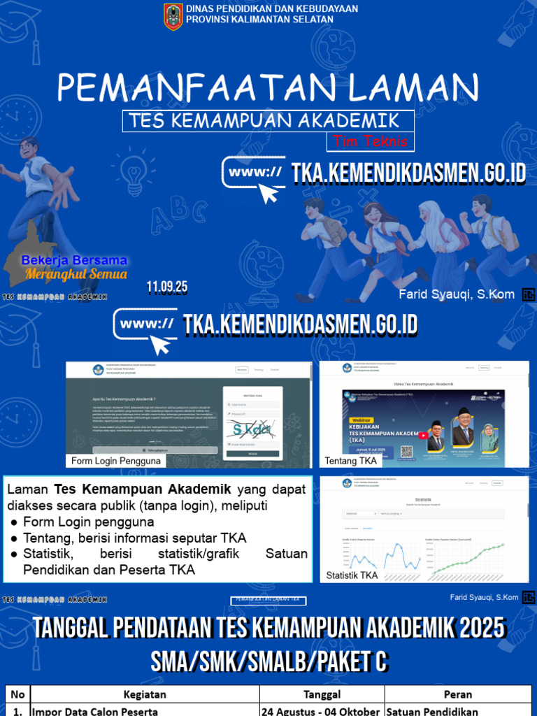 Panduan Laman TKA 2025 Kalimantan Selatan | PDF
