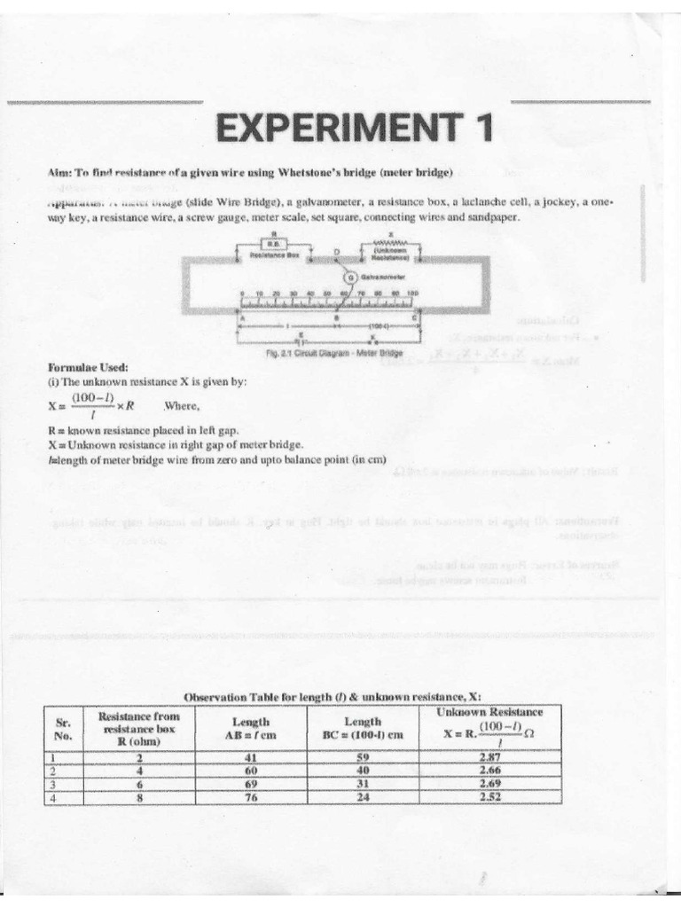 Exp 1 Phy | PDF