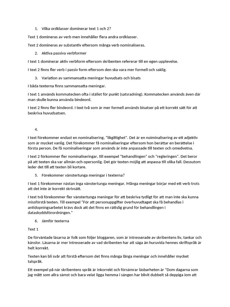 Jämföra Två Texter 2.1 | PDF