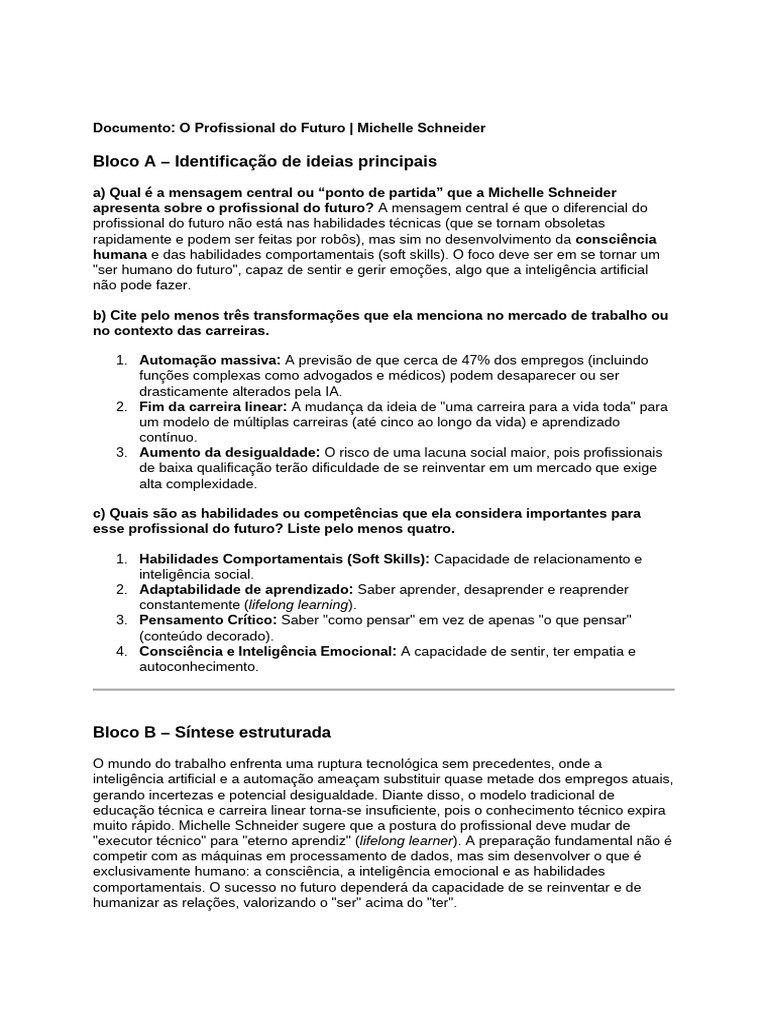 Profissional do Futuro: Soft Skills Essenciais | PDF | Aprendizado ...