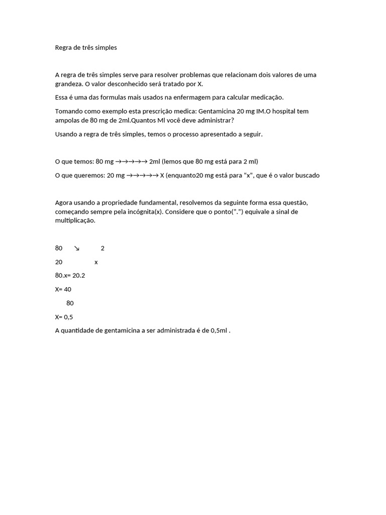 Regra de Três Simples | PDF