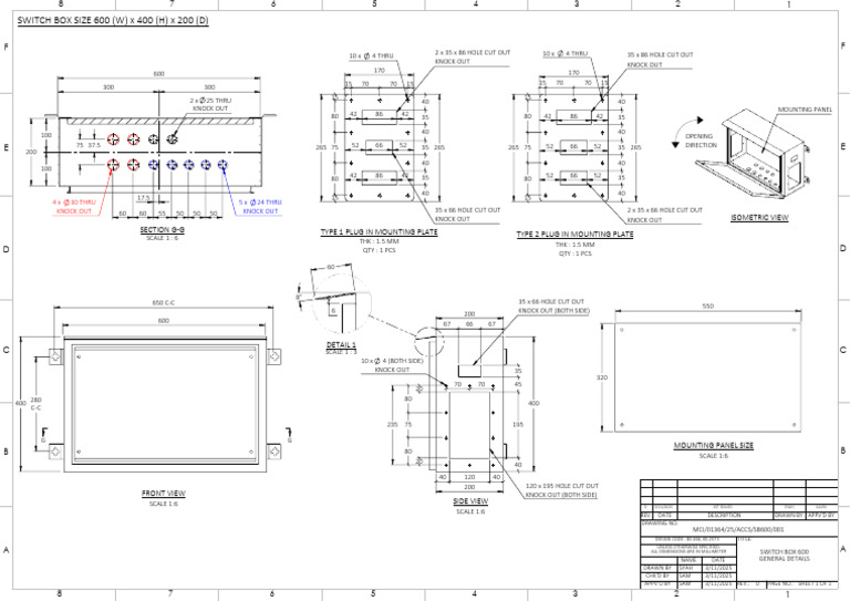 STD - Switch Box 600 General Details 3.11.24 | PDF