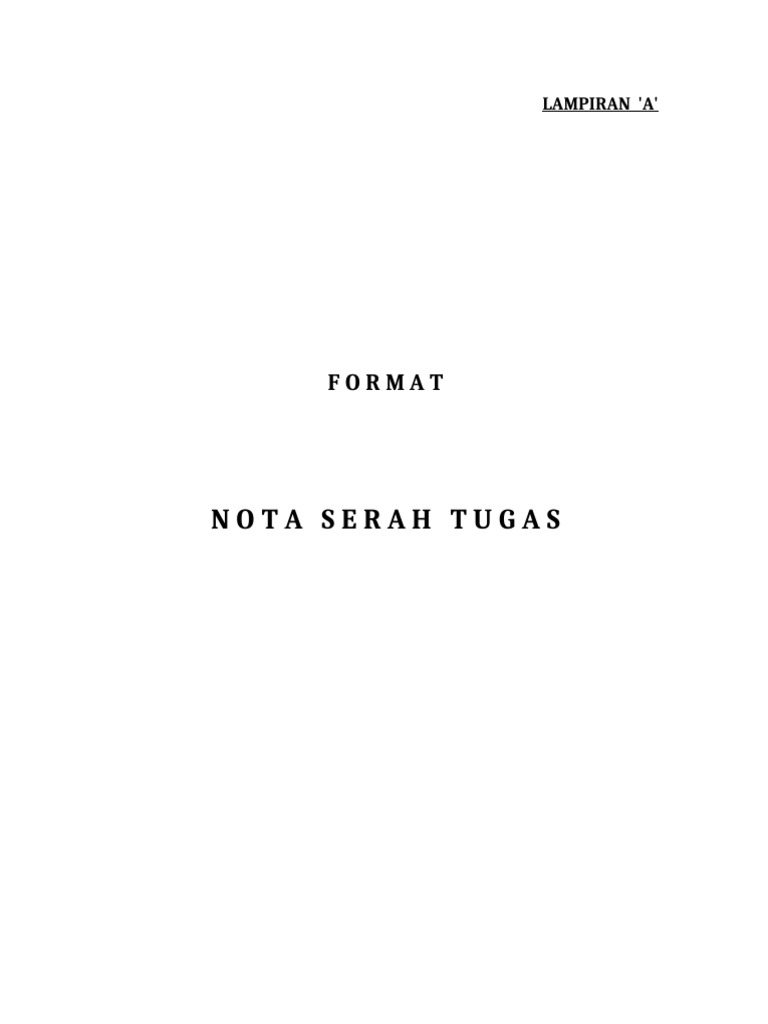 Nota Serah Tugas | PDF