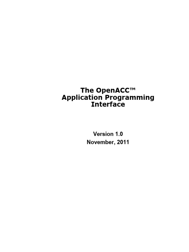 OpenACC API Documentation 1.0 | PDF | Pointer (Computer Programming ...