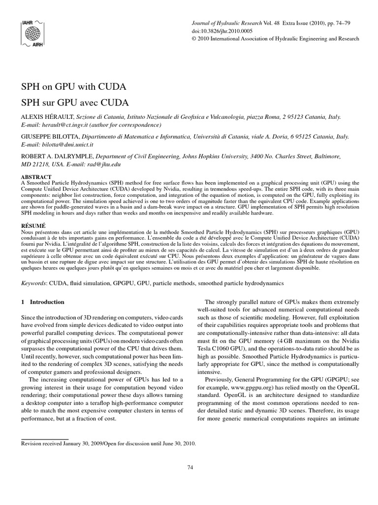 SPH Method on GPU with CUDA Implementation | PDF | Graphics Processing ...