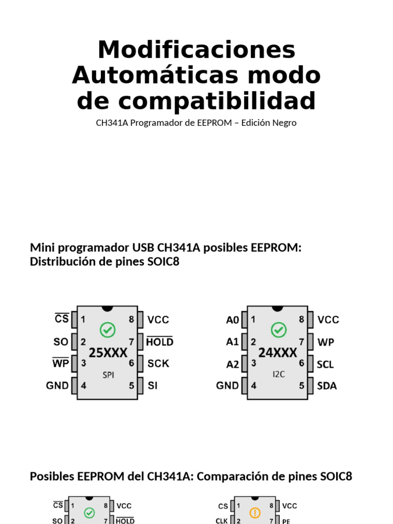Modificaciones CH341A para EEPROM SOIC8 | PDF