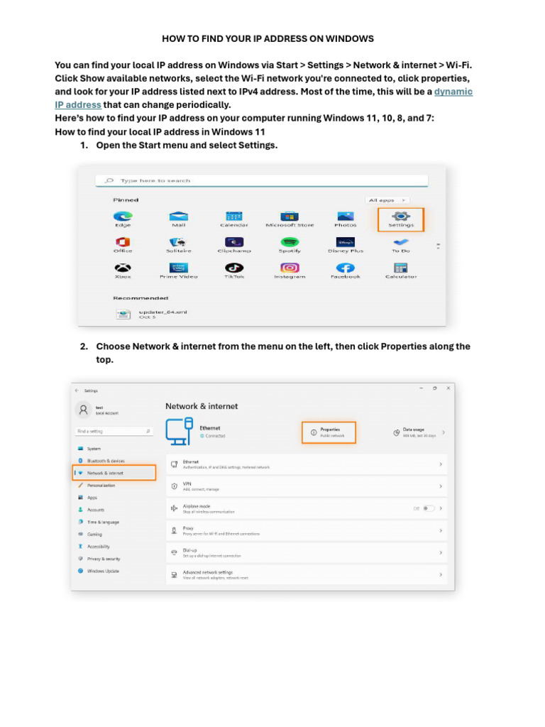 Find IP Address on Windows 11/10/8/7 | PDF