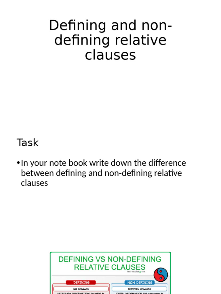 Defining vs Non-Defining Clauses Guide | PDF