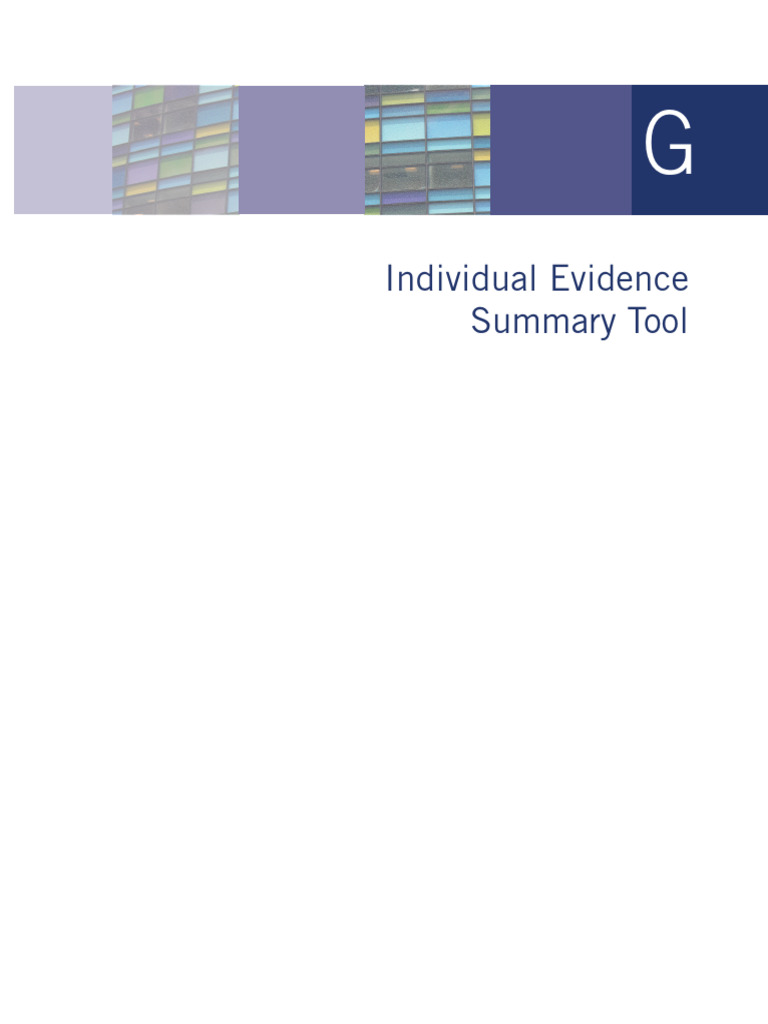 Individual Evidence Summary Tool Guide | PDF | Systematic Review | Inquiry