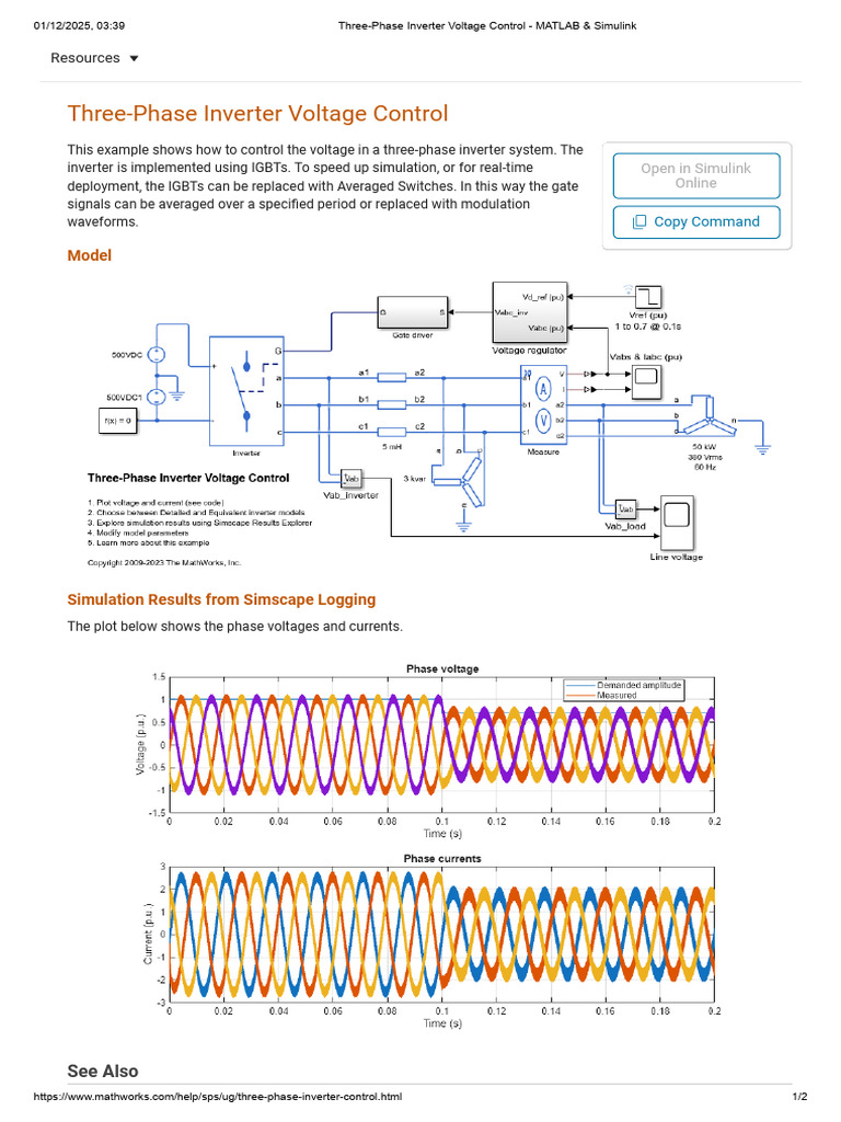 Three-Phase Inverter Voltage Control Guide | PDF