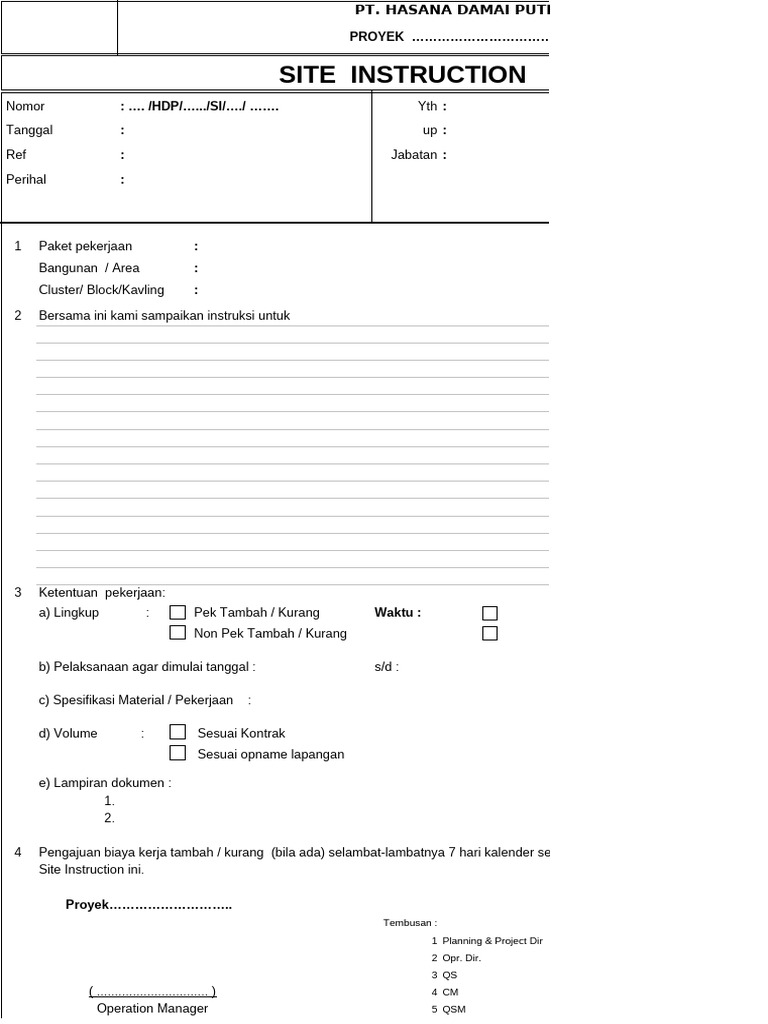 Form Site Instruction | PDF