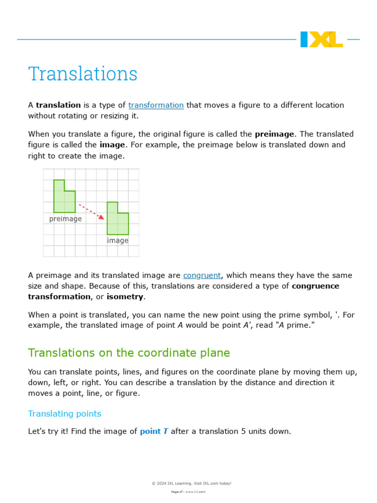 IXL Translations | PDF | Mathematical Relations | Mathematical Concepts