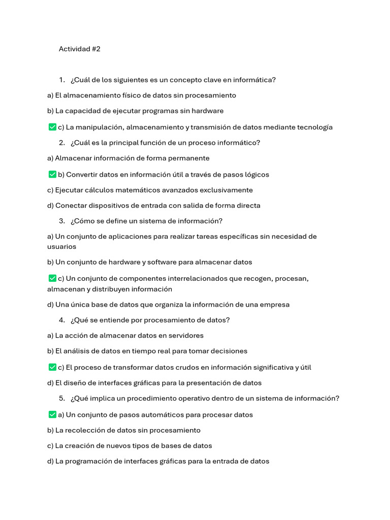 Actividad 2 | PDF | Datos | Hardware de la computadora