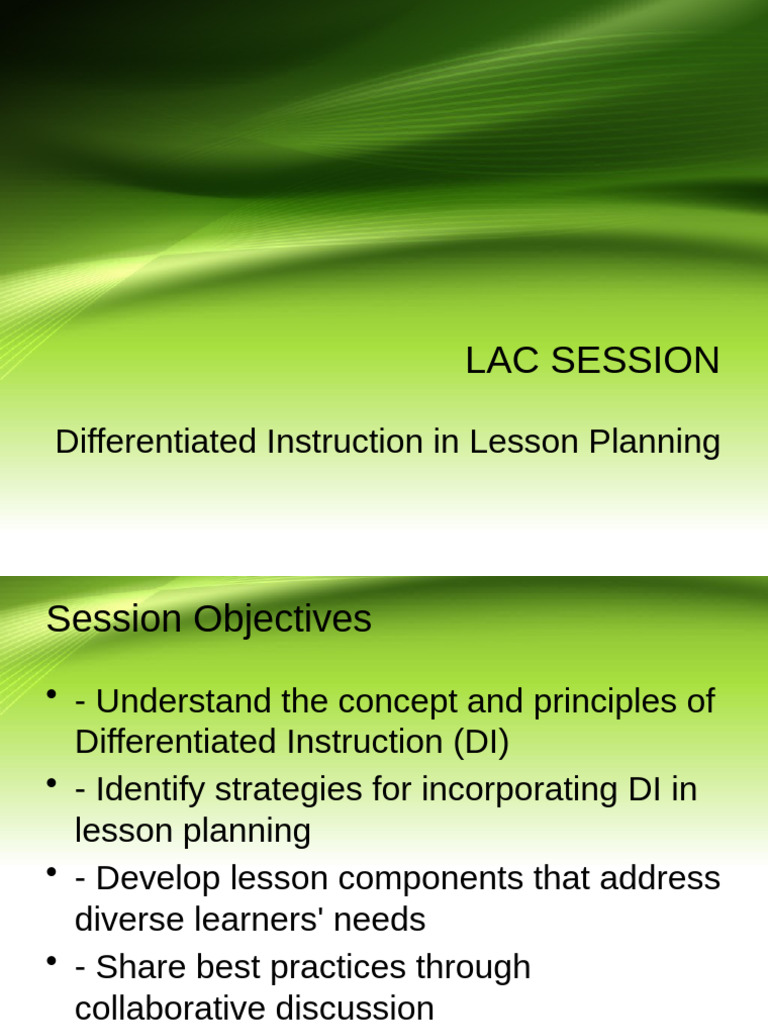 Differentiated Instruction in Lesson Planning | PDF