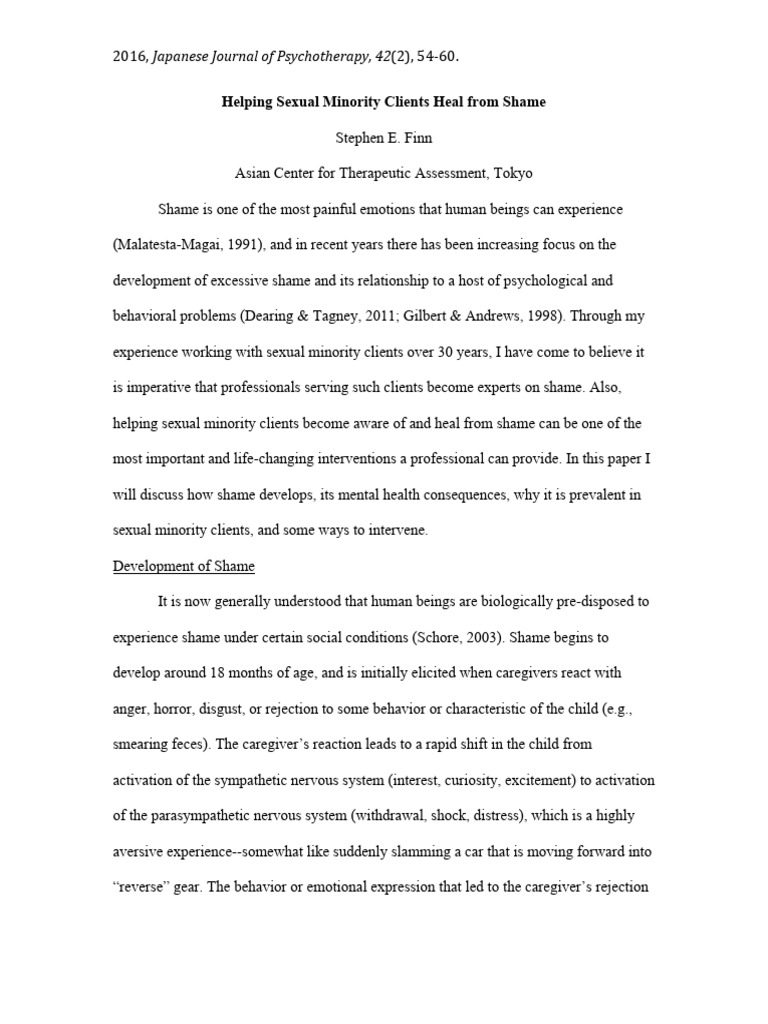 Healing Shame in Sexual Minority Clients | PDF | Psychotherapy | Shame